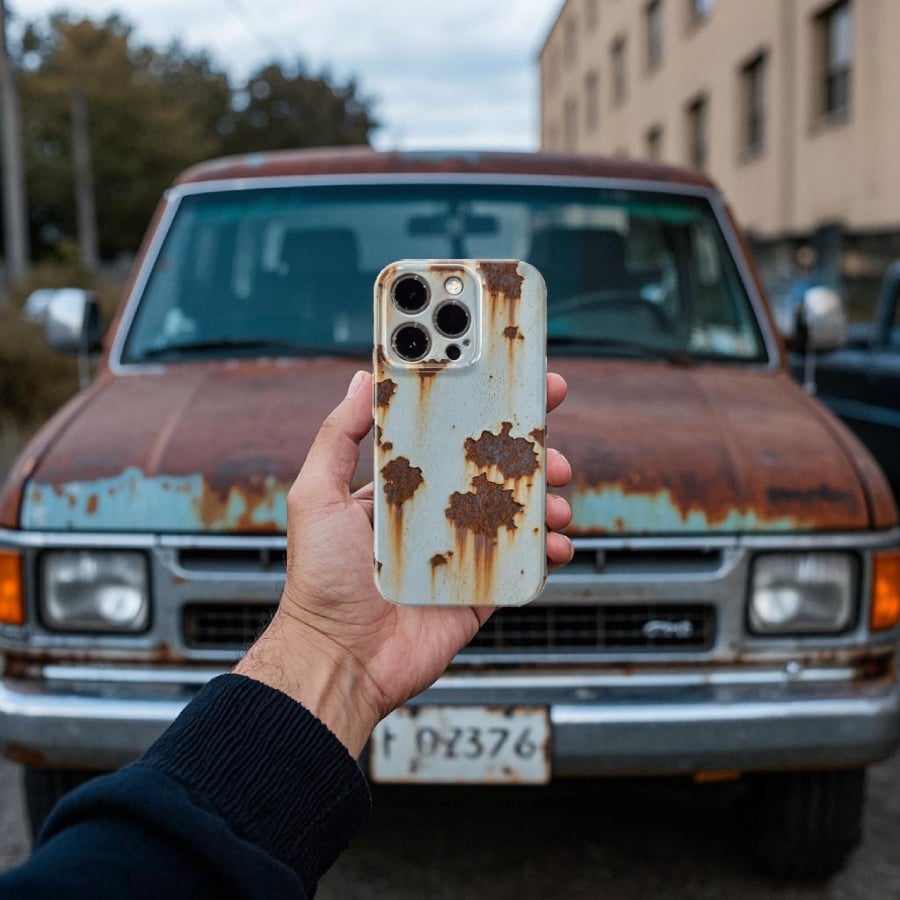 📲Distressed "Rust-Patina" Style iPhone Case