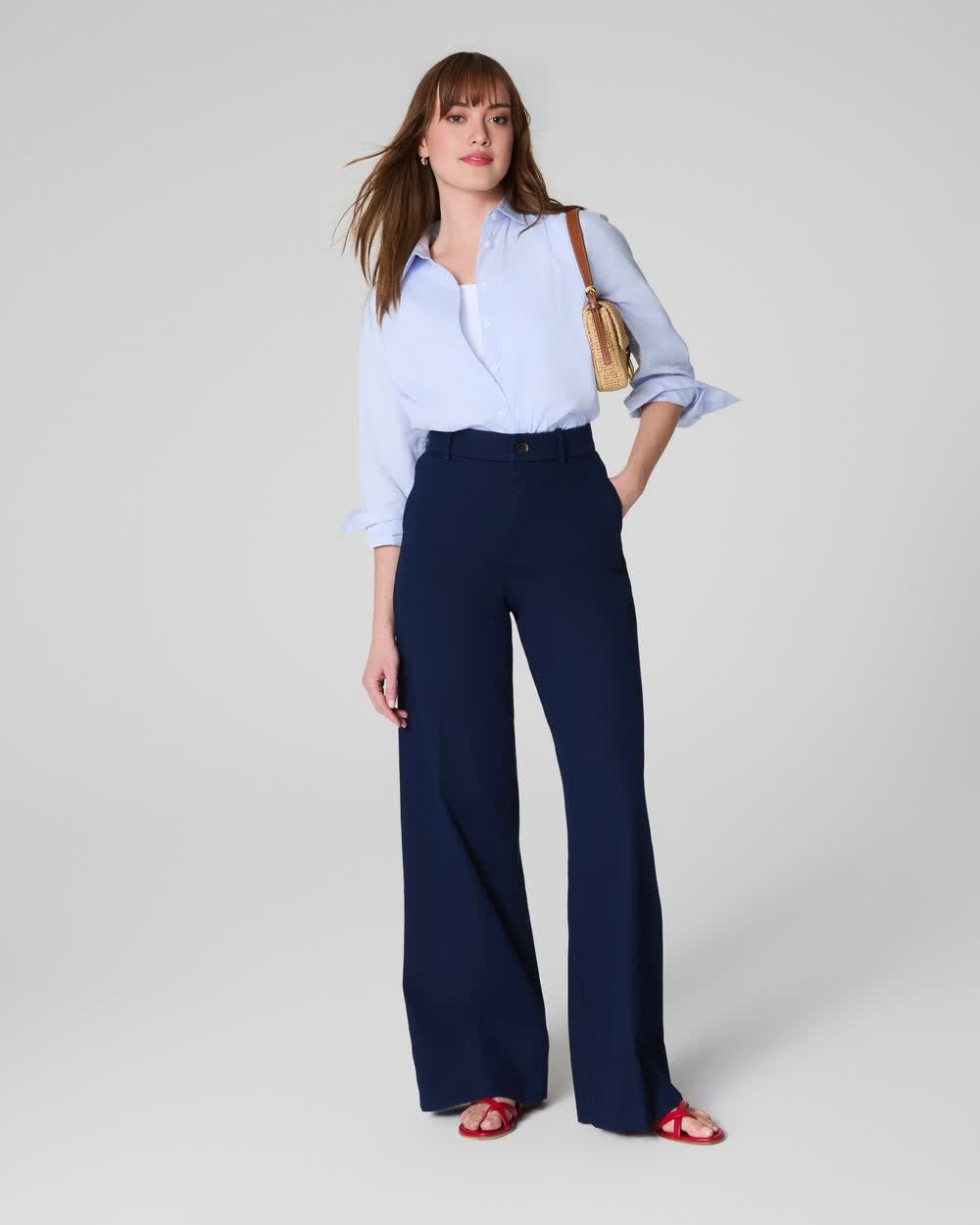 Tummy Control Stretch Twill Wide Leg Pant (Buy 2 Free Shipping)