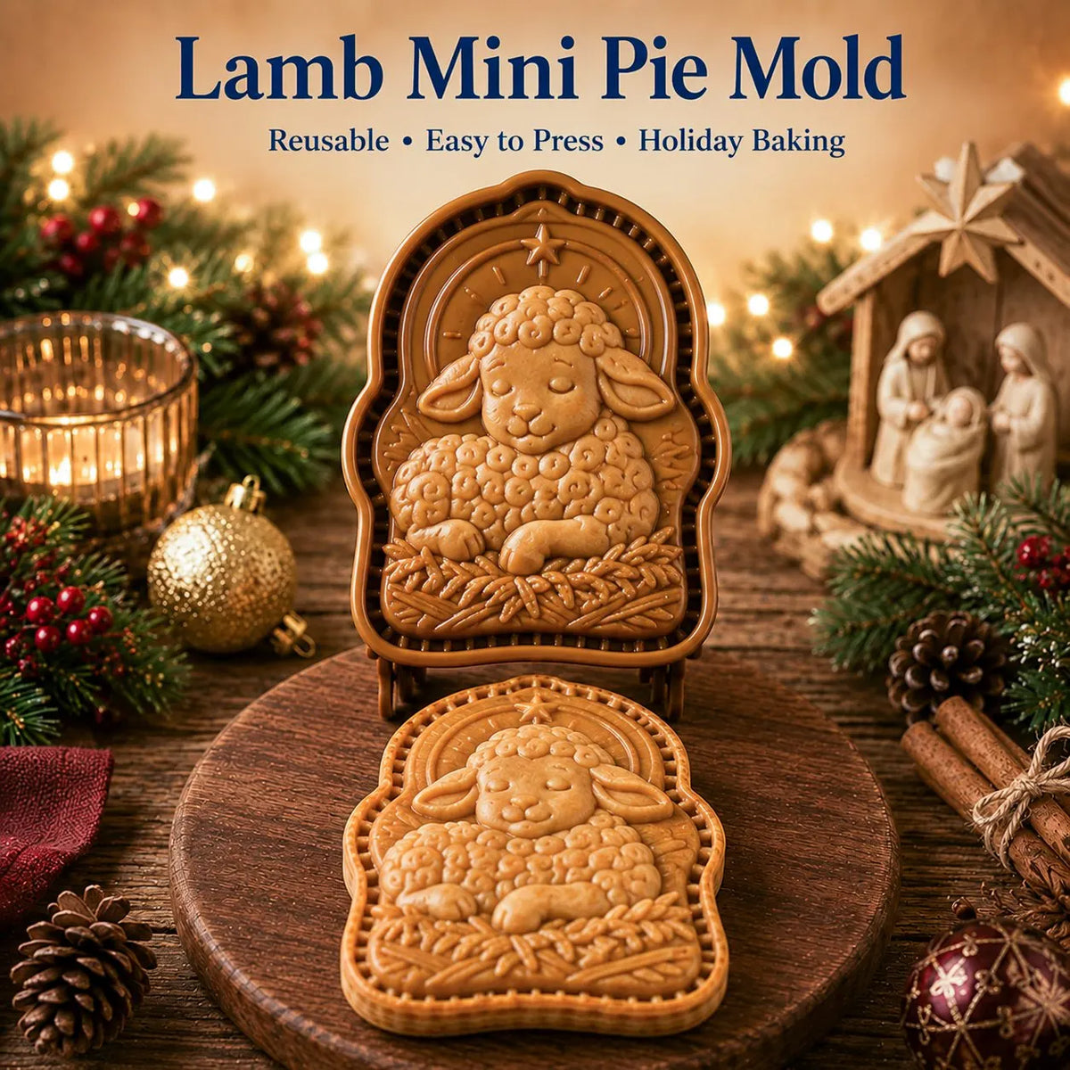 ✝️ Faith & Nativity Christmas Mini Pie Mold Collection-Faith‐Filled Holiday Baking