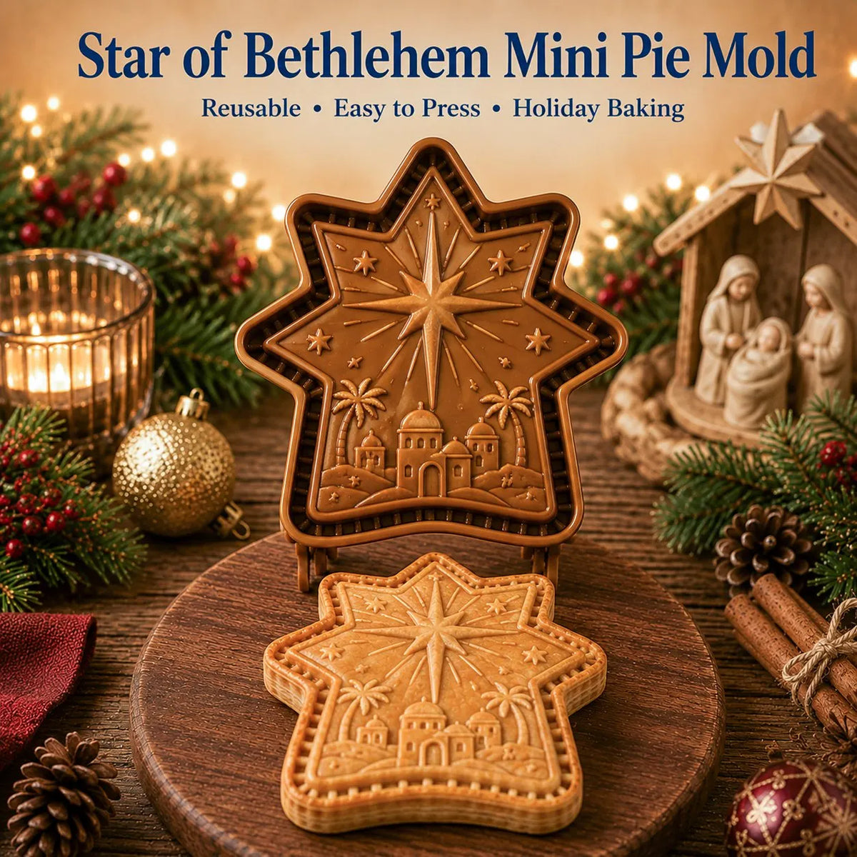 ✝️ Faith & Nativity Christmas Mini Pie Mold Collection-Faith‐Filled Holiday Baking