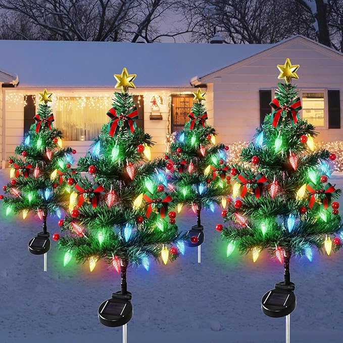 🎄Solar Christmas Tree Light – Add Holiday Magic to Your Outdoors