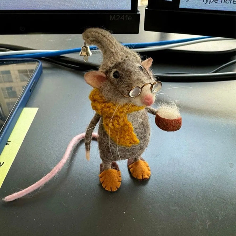 ⏰ Handmade Cute Needle Felted Mouse