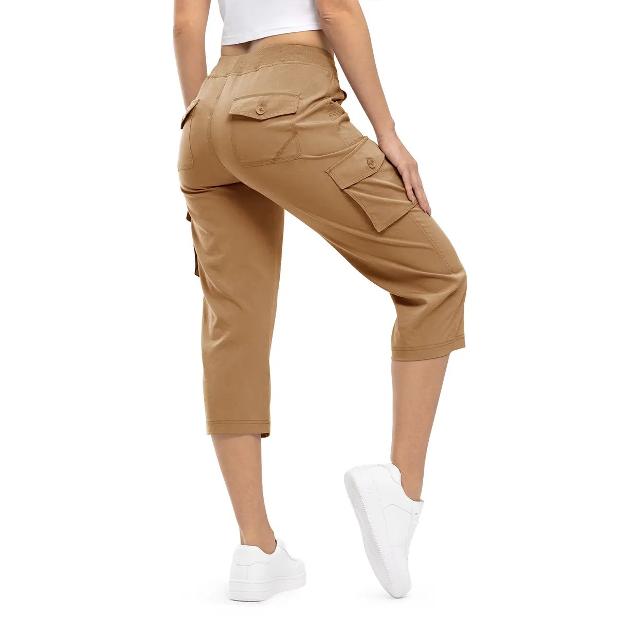 Women Lightweight Hiking Capris: Quick-Dry, 6 Pockets, Loose Fit