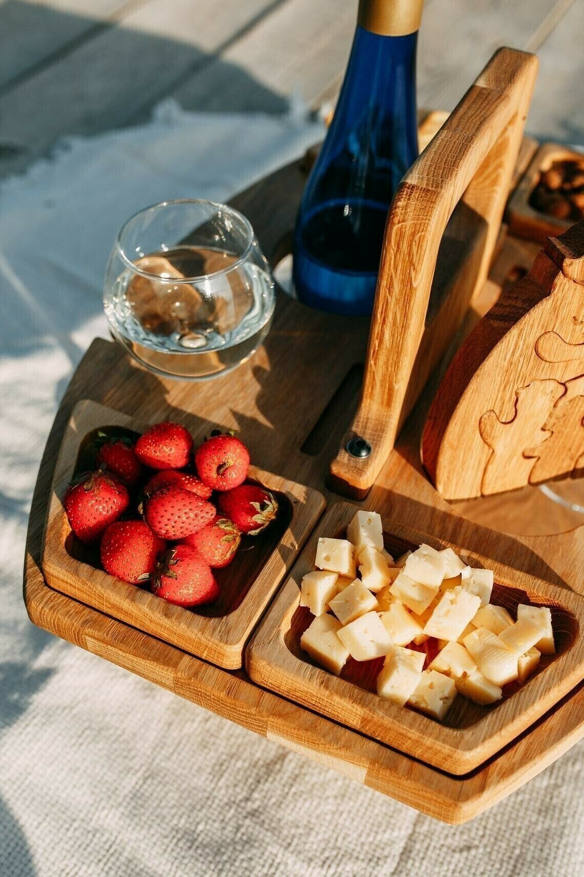 🍷Portable Wooden Outdoor Picnic Wine Table