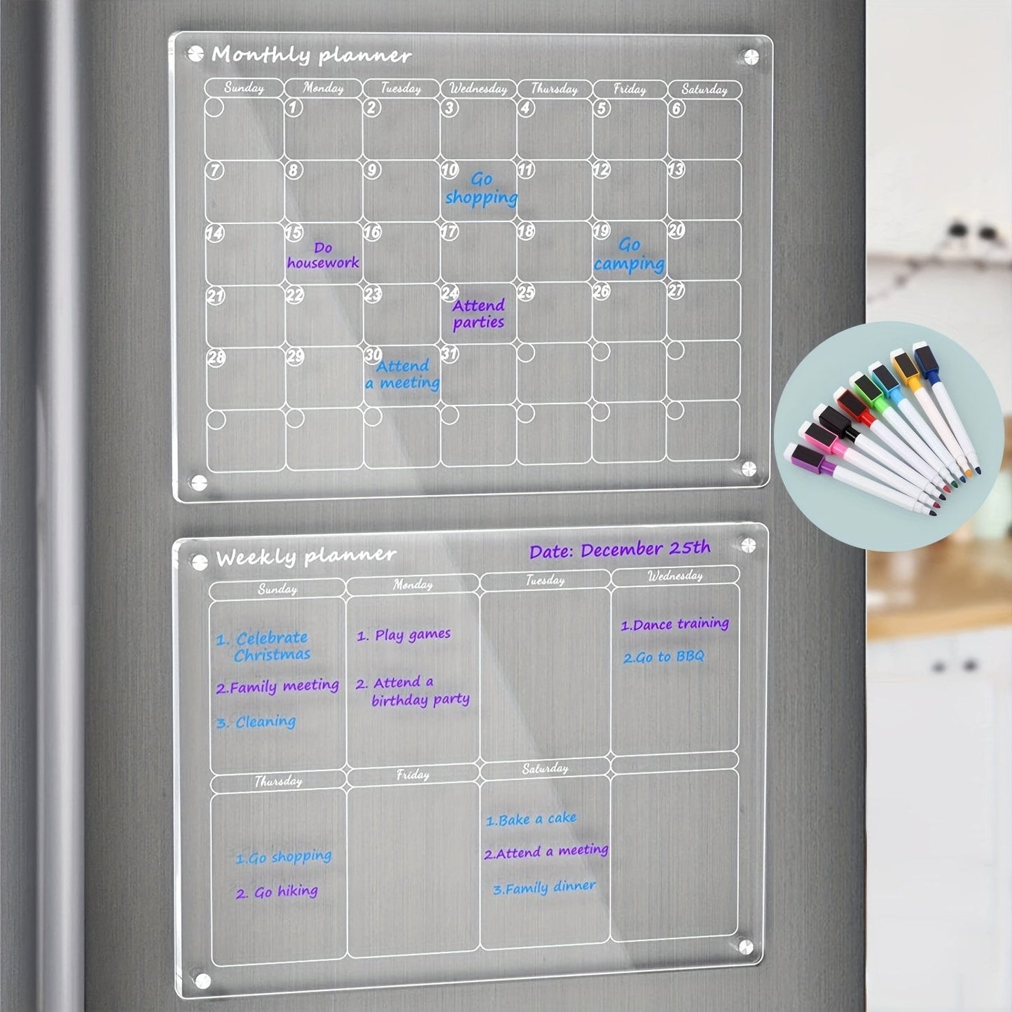 📆Magnetic Schedule Planner For Fridge[Permanently reusable]