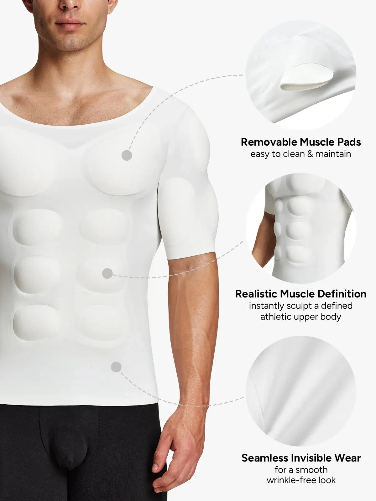 Men's Fake Muscle T-Shirtsreshape A More Powerful Appearance