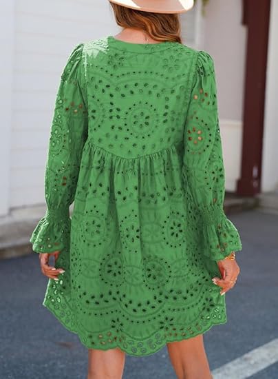 2025 New Arrival- Casual Eyelet Lace Dress for Women