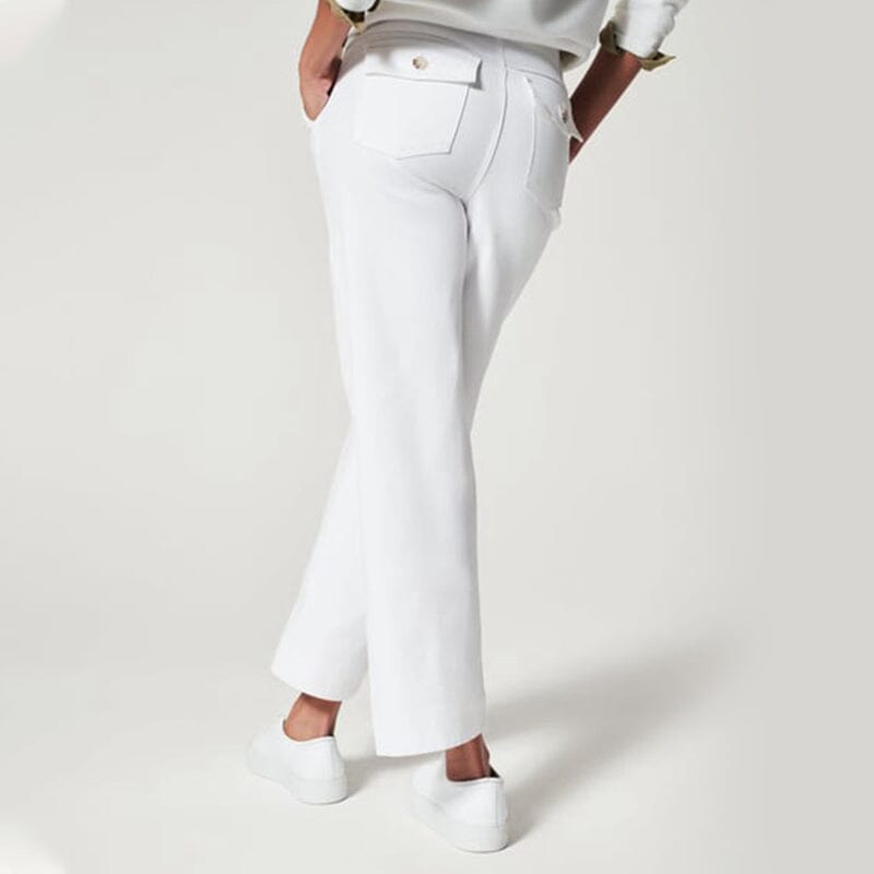 Women Stretch Tummy Control Twill Cropped Wide Leg Pant (BUY 2 FREE SHIPPING)