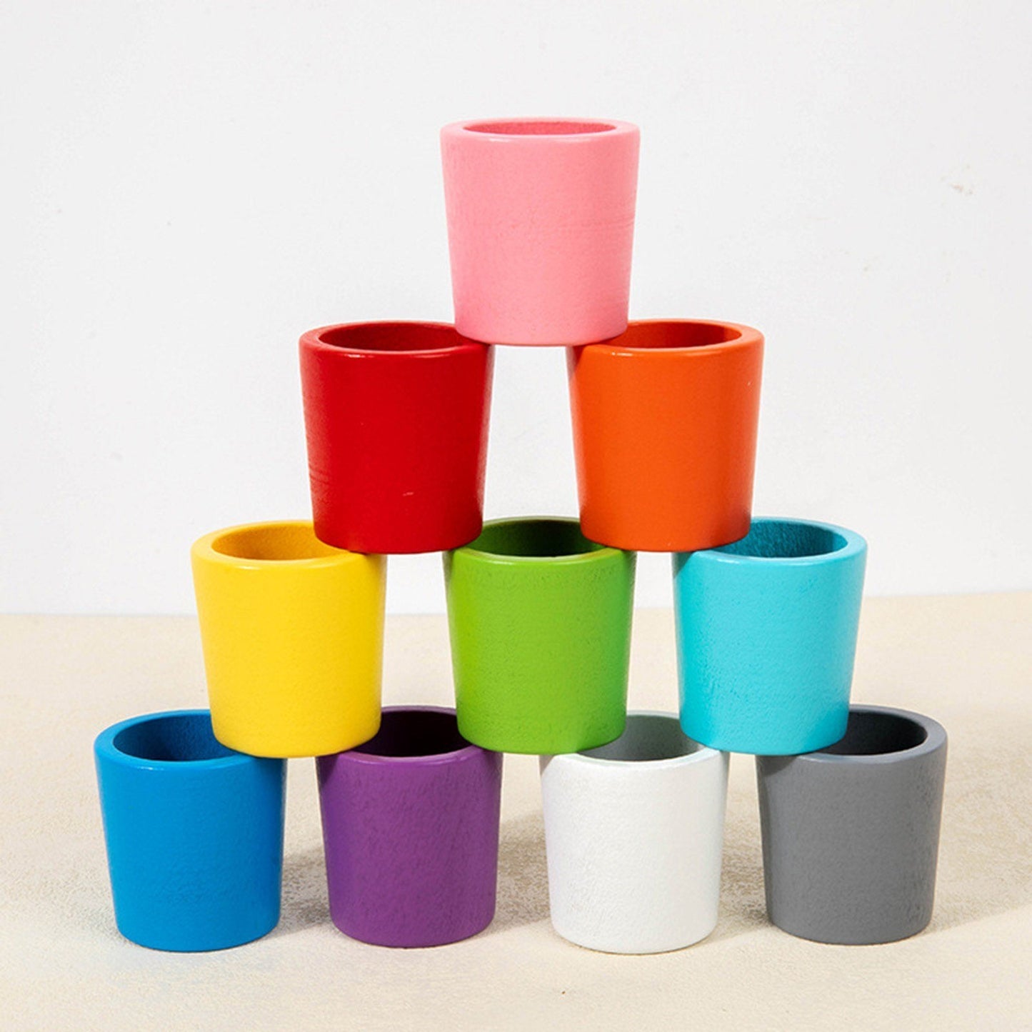 Rainbow Balls in Cups Toddler Montessori Toys