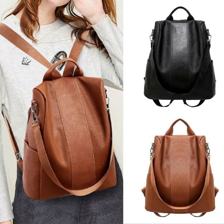Leather Ladies Anti-Theft Backpack