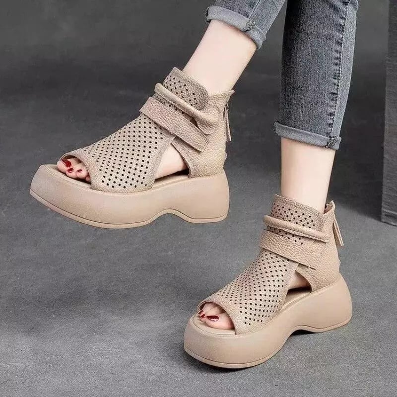 2024 Newest Women's Retro Soft PU Leather Sandalias