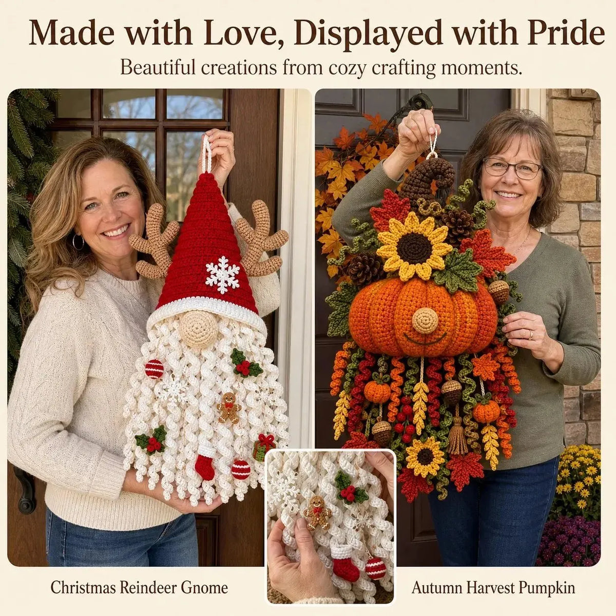 🧶DIY Seasonal 3D Crochet Door Hanger Kit Collection| Includes Accessories and Detailed Tutorials