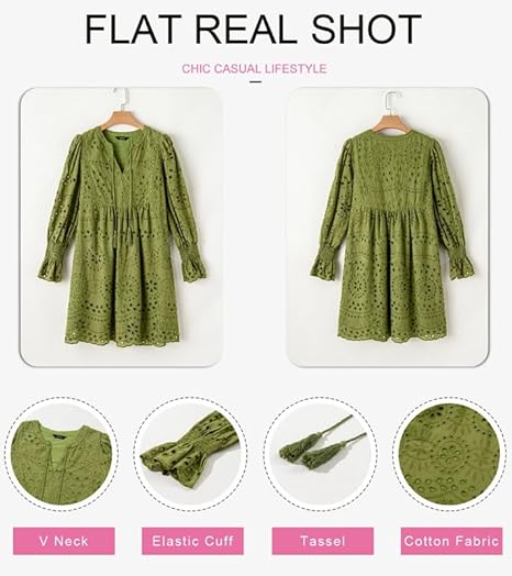 2025 New Arrival- Casual Eyelet Lace Dress for Women