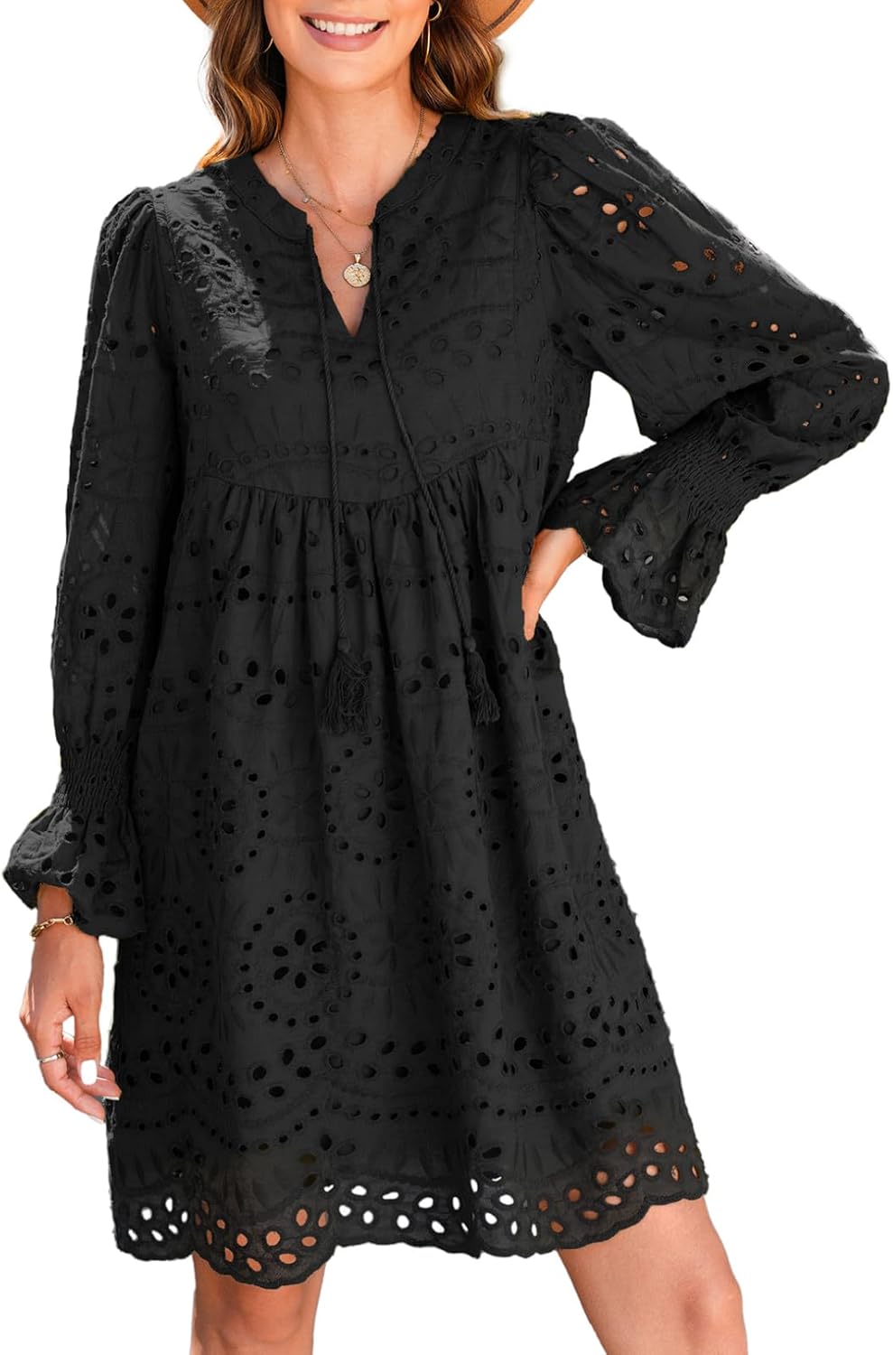 2025 New Arrival- Casual Eyelet Lace Dress for Women