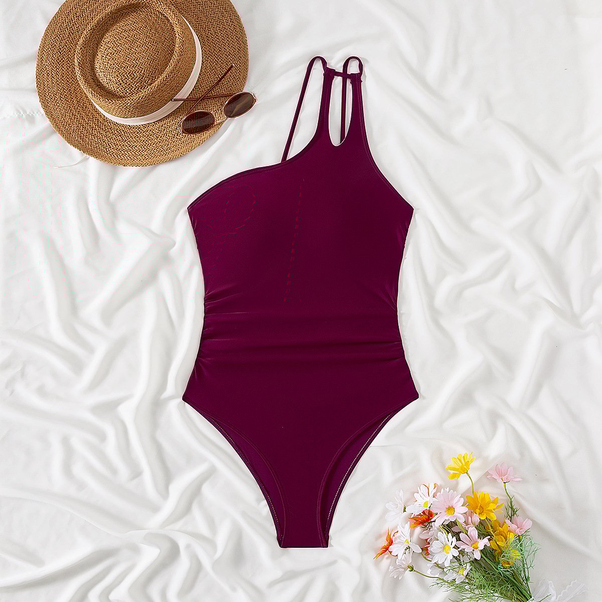 🩱One-Shoulder One-Piece Swimsuit
