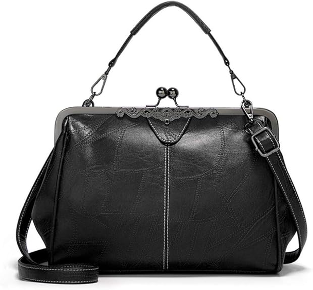 💼Elegant Waterproof Women’s Leather Kiss-Lock Tote Handbag