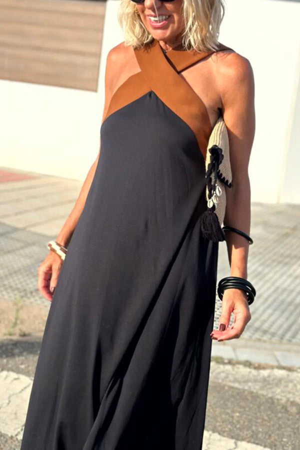 Women Cross Backless Sleeveless Dress
