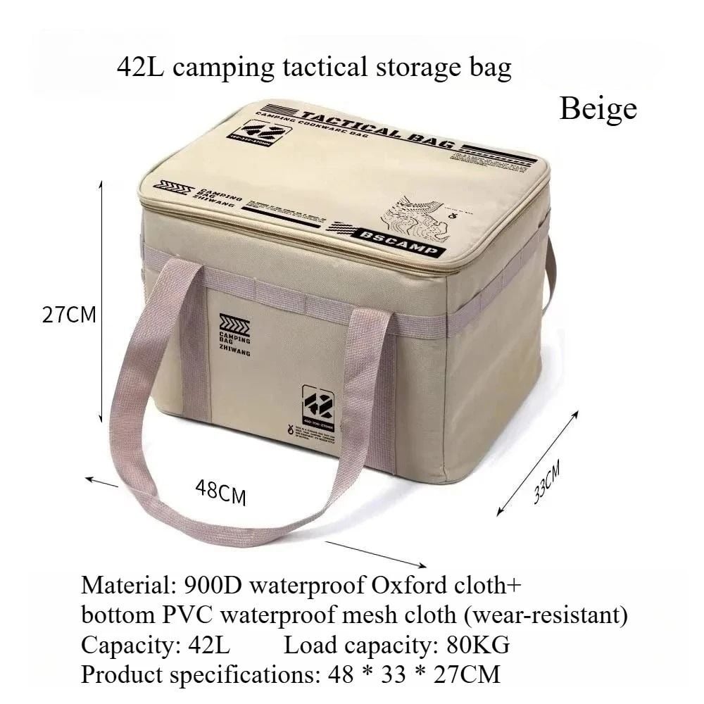 Large Capacity Outdoor Folding Storage Bag Waterproof Portable Camping & Picnic Organizer