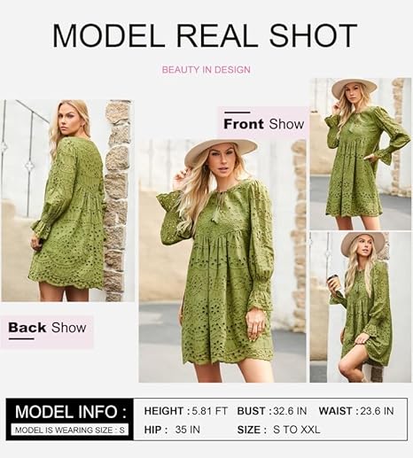 2025 New Arrival- Casual Eyelet Lace Dress for Women