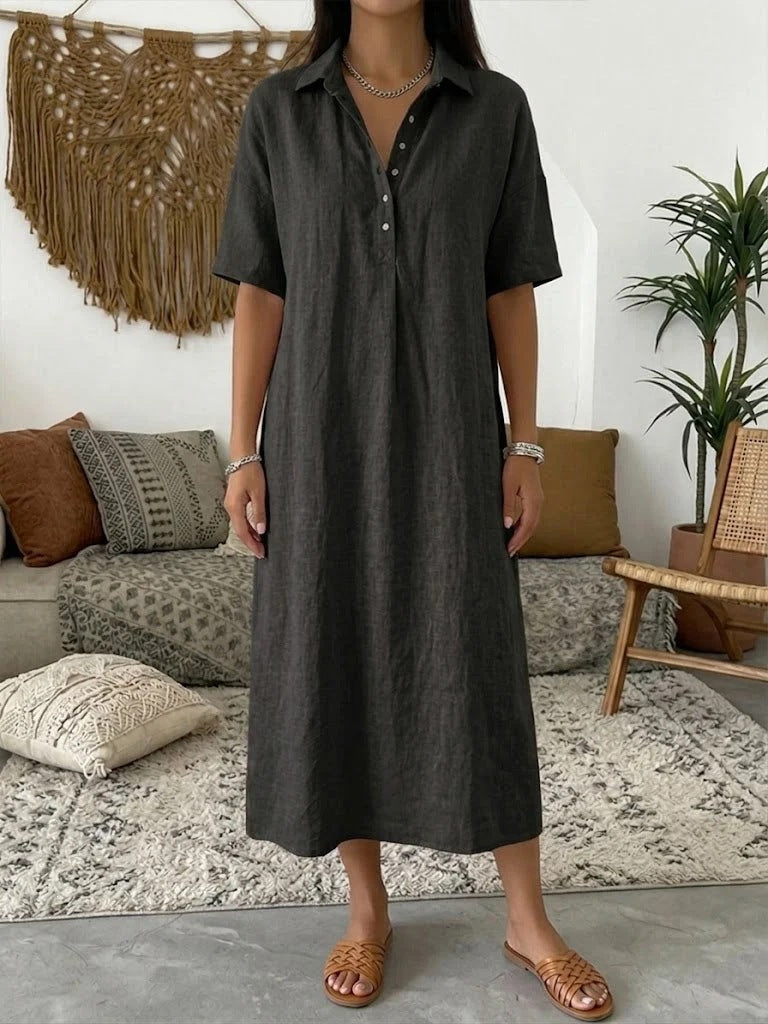 ✨Women's Cotton Linen Polo Dress