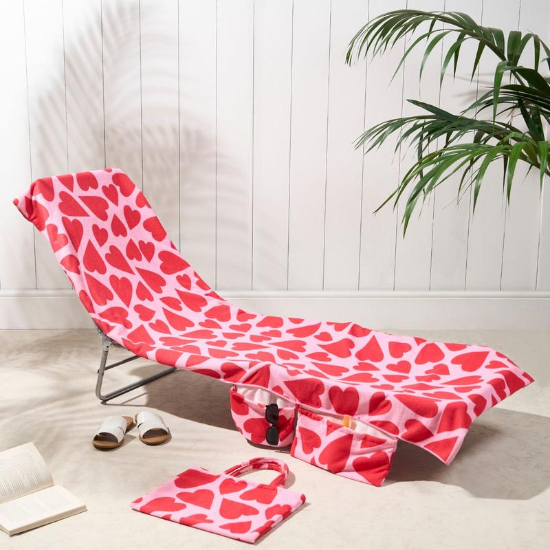 🎁Sun Lounger Towel in Bag with Pockets Storage