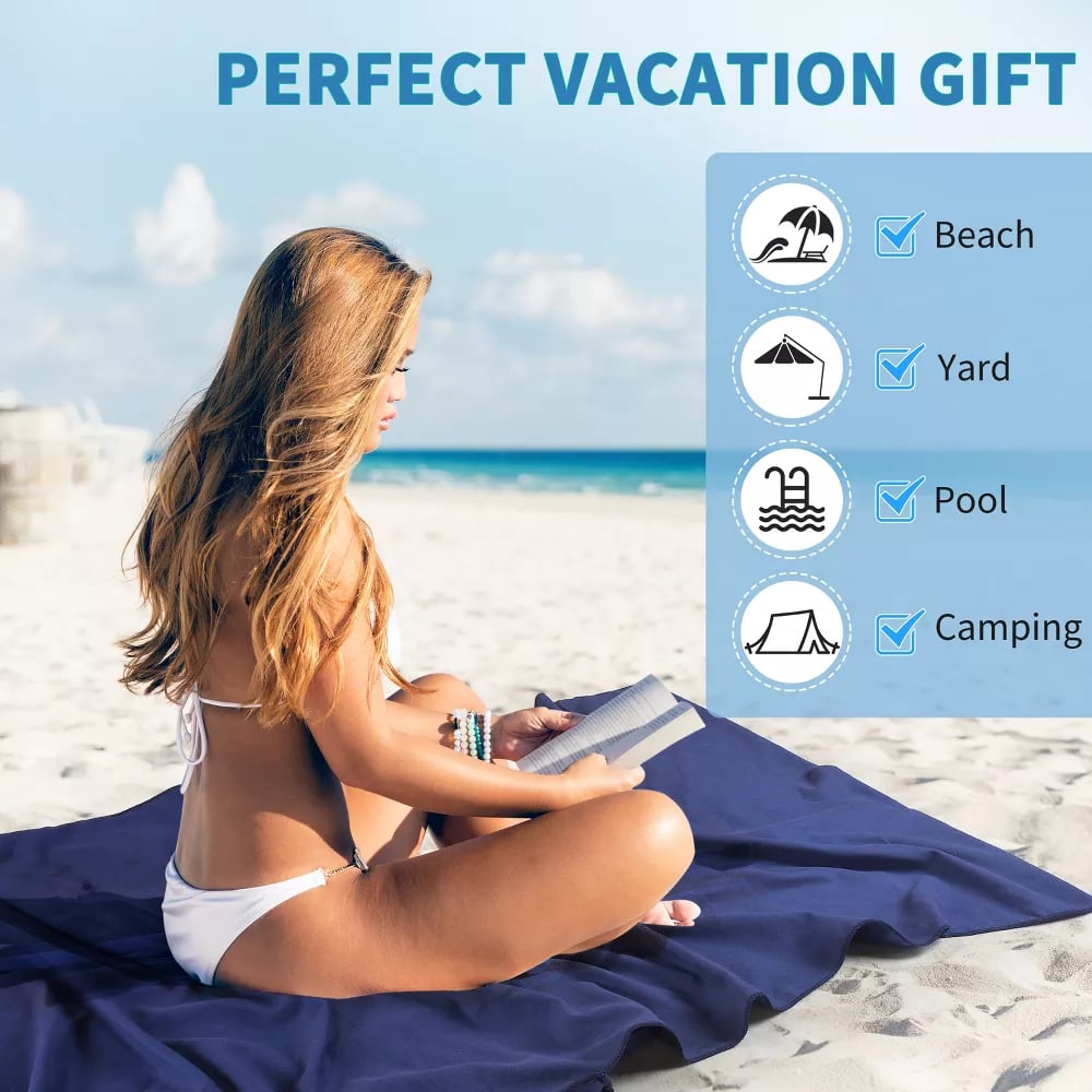 🎁Sun Lounger Towel in Bag with Pockets Storage