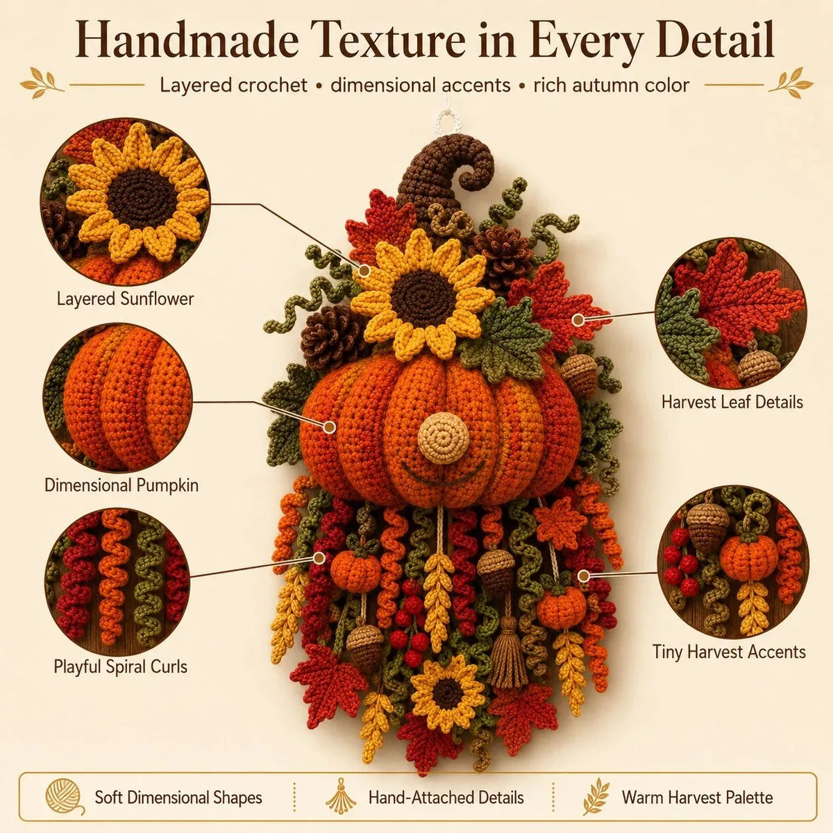 🧶DIY Seasonal 3D Crochet Door Hanger Kit Collection| Includes Accessories and Detailed Tutorials