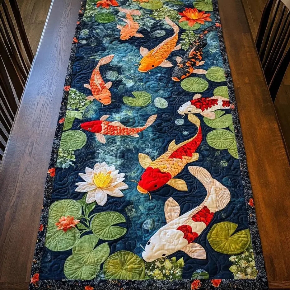 🍽️Quilted Table Runner with Vivid 3D Design