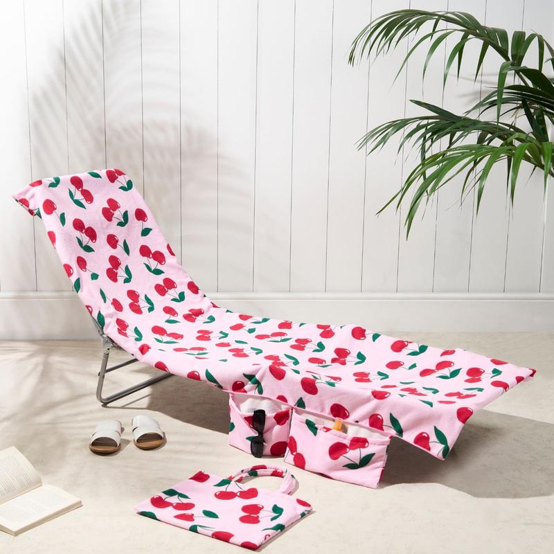 🎁Sun Lounger Towel in Bag with Pockets Storage