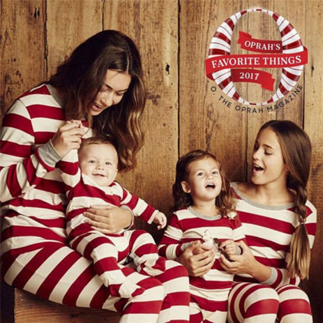 Christmas Red Striped Family Pajamas