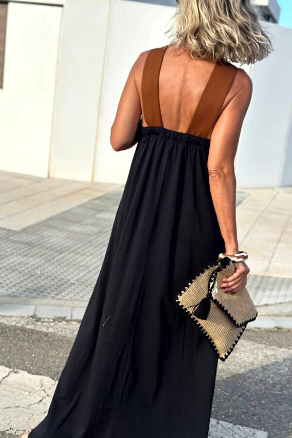 Women Cross Backless Sleeveless Dress