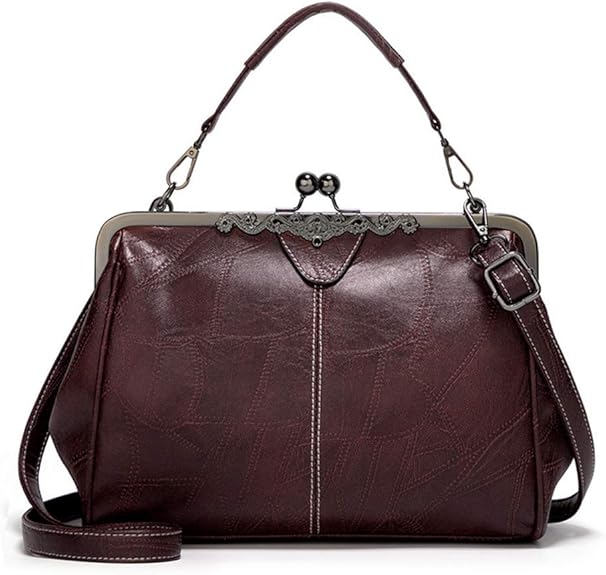 💼Elegant Waterproof Women’s Leather Kiss-Lock Tote Handbag