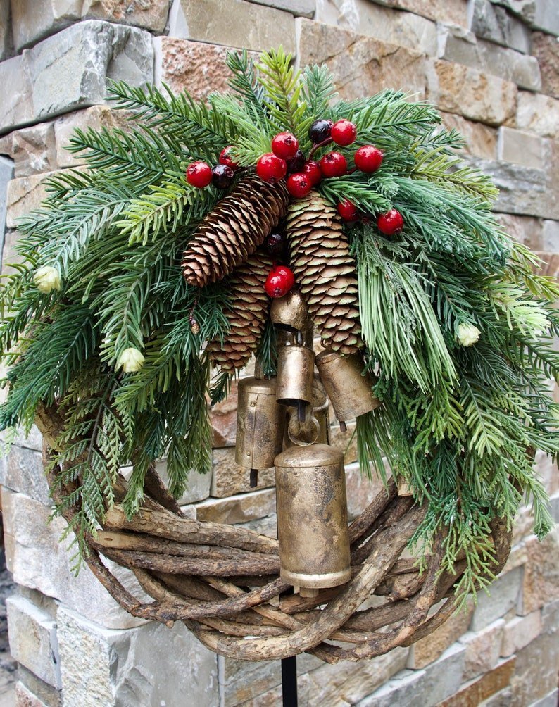 🔥Early Christmas Sale🍭Farmhouse Christmas Wreath Boho Wreath Holiday Wreath