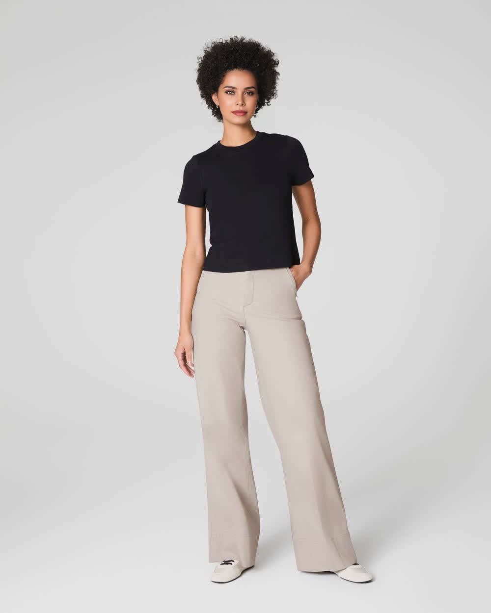 Tummy Control Stretch Twill Wide Leg Pant (Buy 2 Free Shipping)