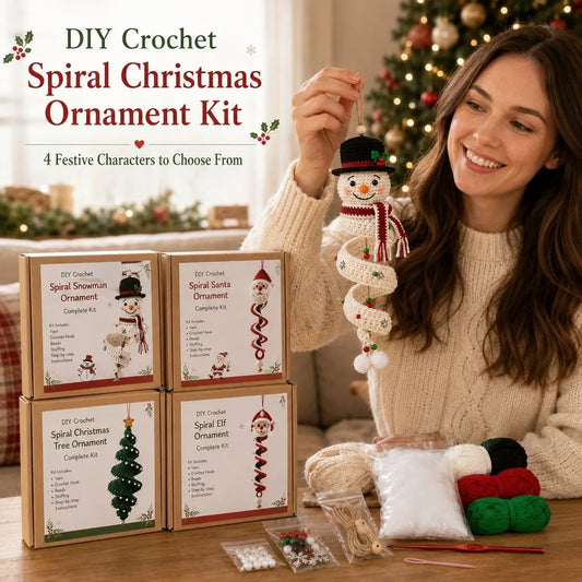 🧶☃️ Spiral Snowman Crochet Ornament Diy Kit | Beginner-Friendly Complete Material Pack With Detailed Step-By-Step Tutorial