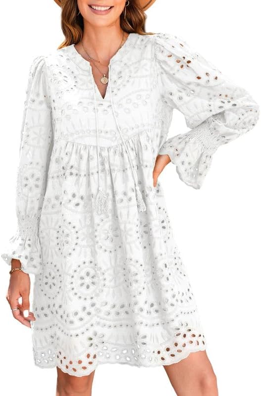 2025 New Arrival- Casual Eyelet Lace Dress for Women
