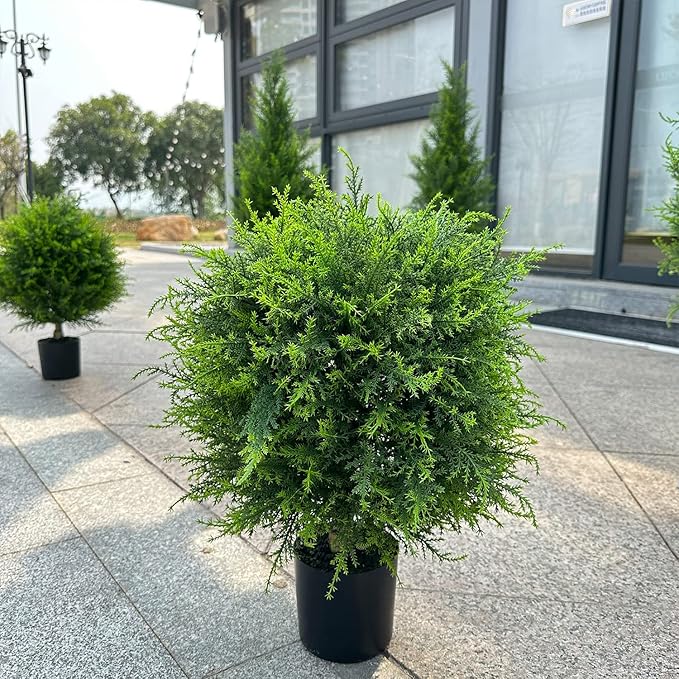 🌿UV Resistant Artificial Cedar Topiary Ball Tree