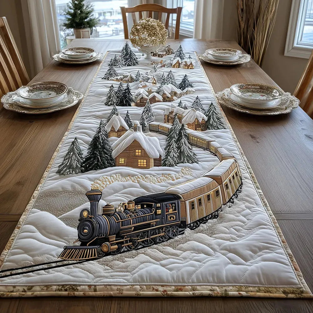 🍽️Quilted Table Runner with Vivid 3D Design