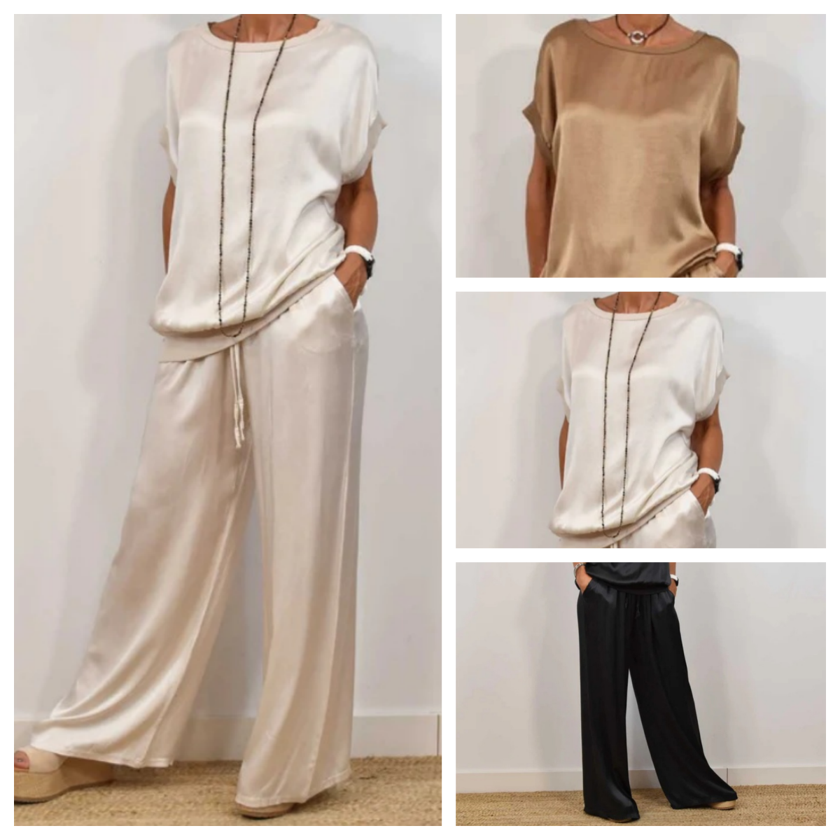 💕Women's Cotton Mercerisé Short Sleeve Top & Pants 2-Piece Set
