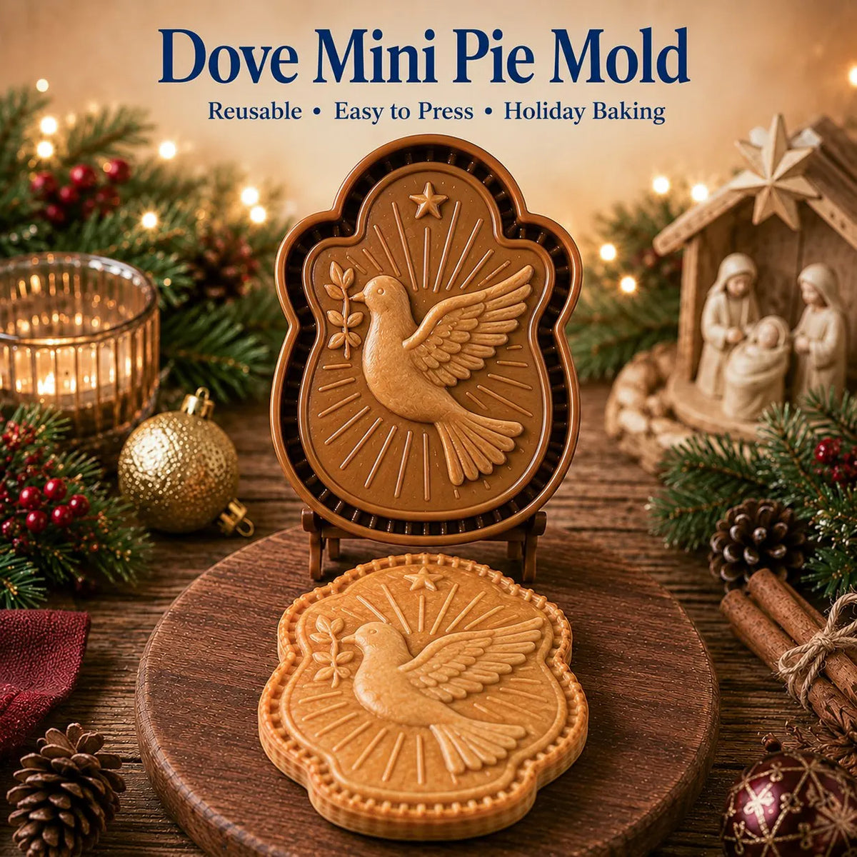 ✝️ Faith & Nativity Christmas Mini Pie Mold Collection-Faith‐Filled Holiday Baking