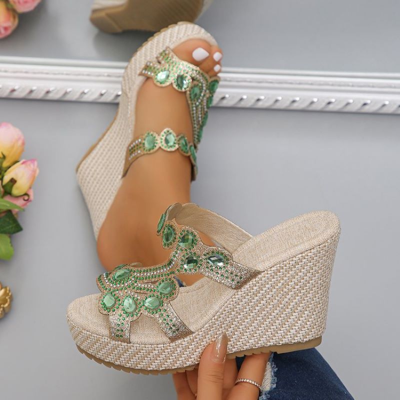 Women's Luxury Rhinestone Non-Slip Wedge Sandals