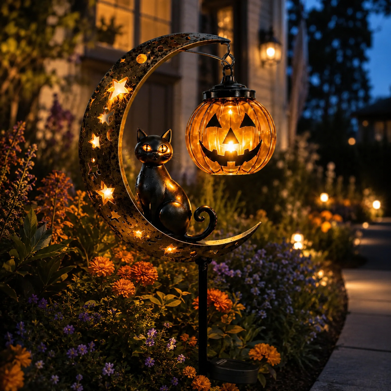 🎃 Halloween Early Bird Sale 🎃 49% OFF Pumpkin Moon Garden Stake Light