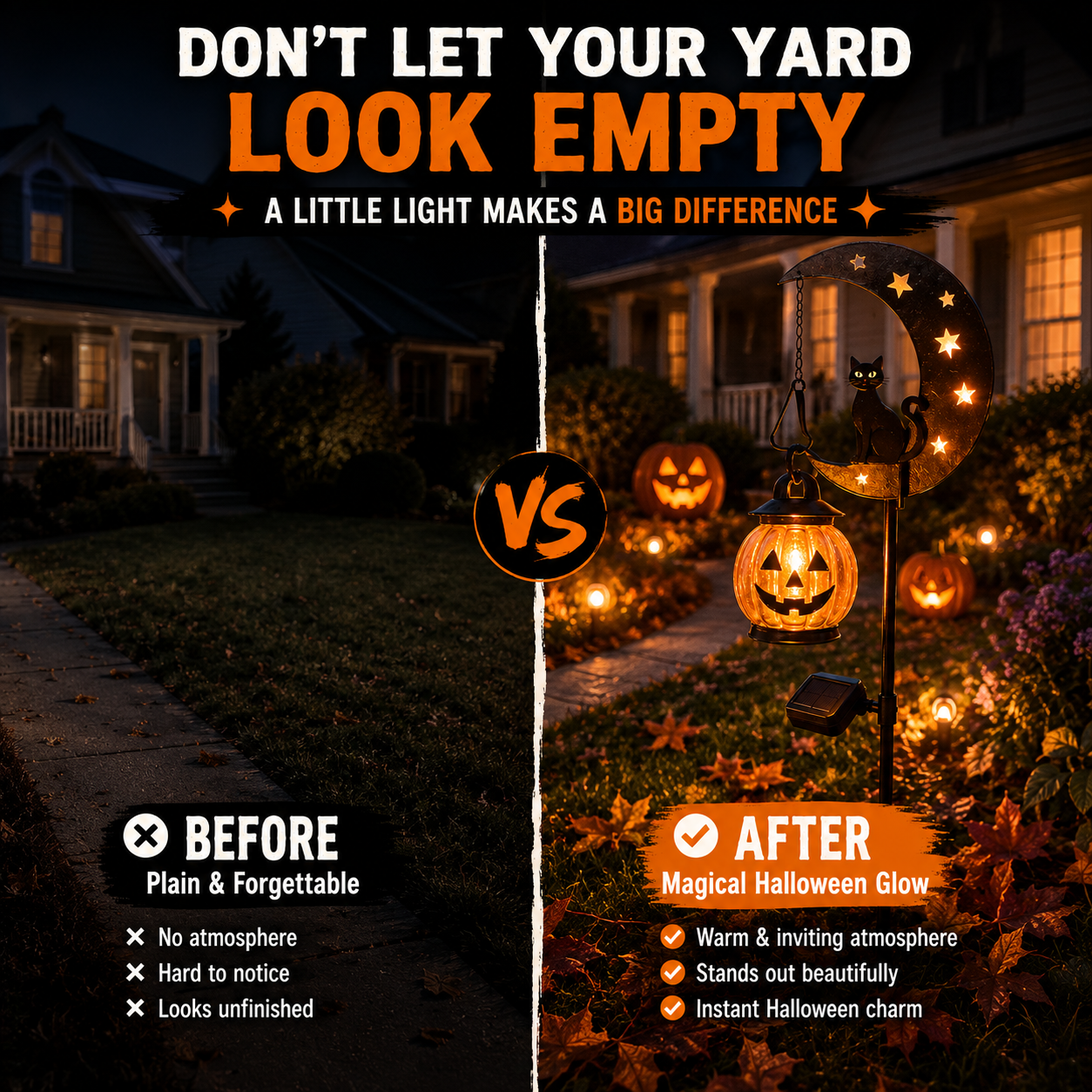 🎃 Halloween Early Bird Sale 🎃 49% OFF Pumpkin Moon Garden Stake Light
