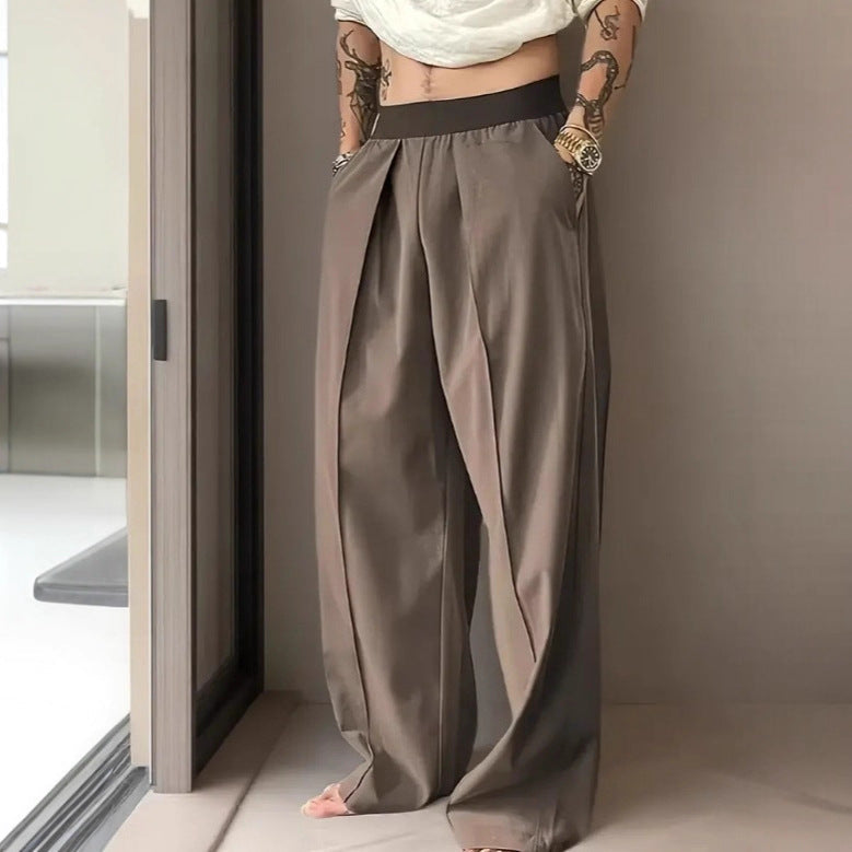 ✨Men's Pleated Wide-Leg Trousers with Elastic Waist