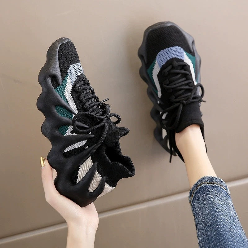 Lace-Up Knit Breathable Sneakers