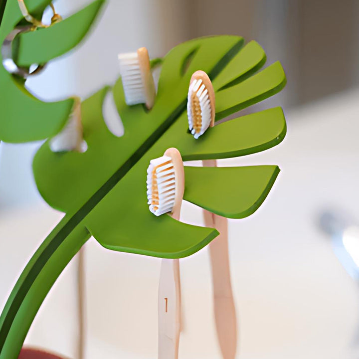 Monstera Mirror Bathroom Storage Rack