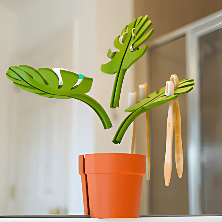 Monstera Mirror Bathroom Storage Rack