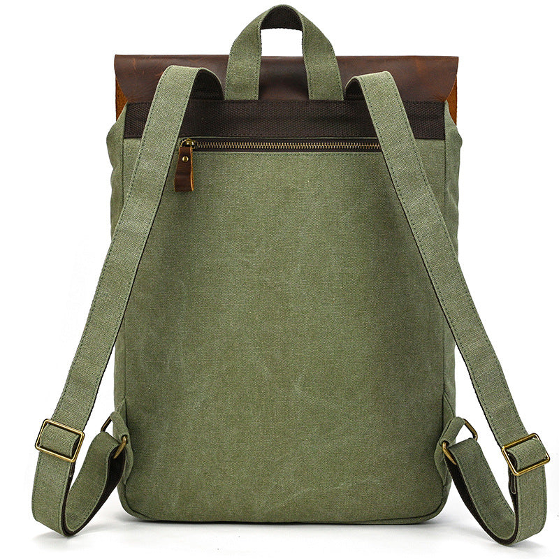 Waxed Canvas Vintage School Backpack