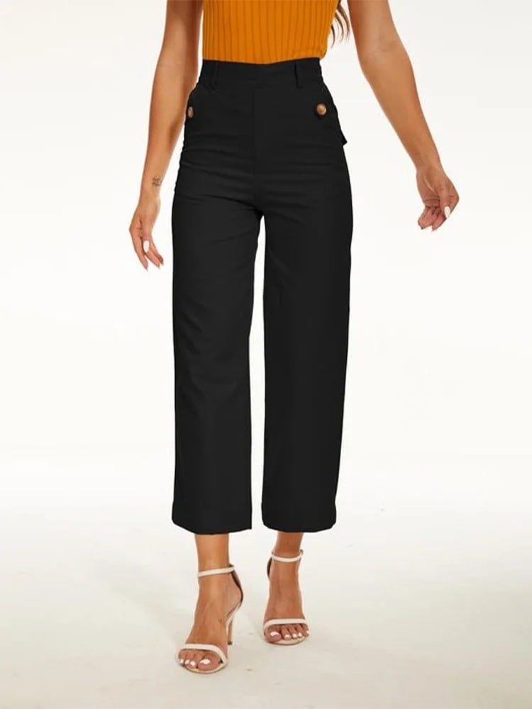 😍Last Day 49% OFF-Tummy Control Twill Cropped Wide Leg Pant(Buy 2 Free Shipping)