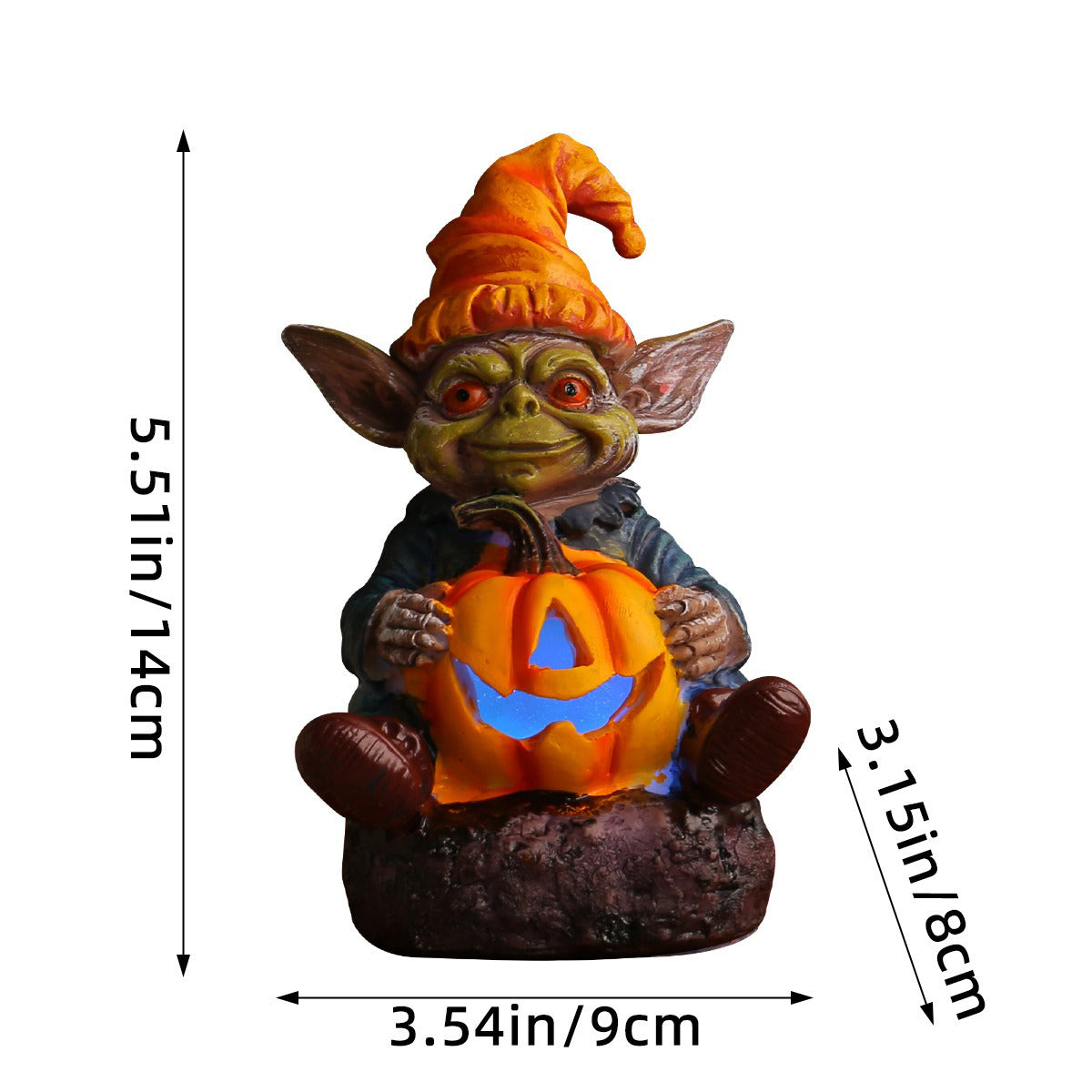 Ghoulie Halloween Resin Statue with Pumpkin Lamp - BUY 1 GET 1 FREE